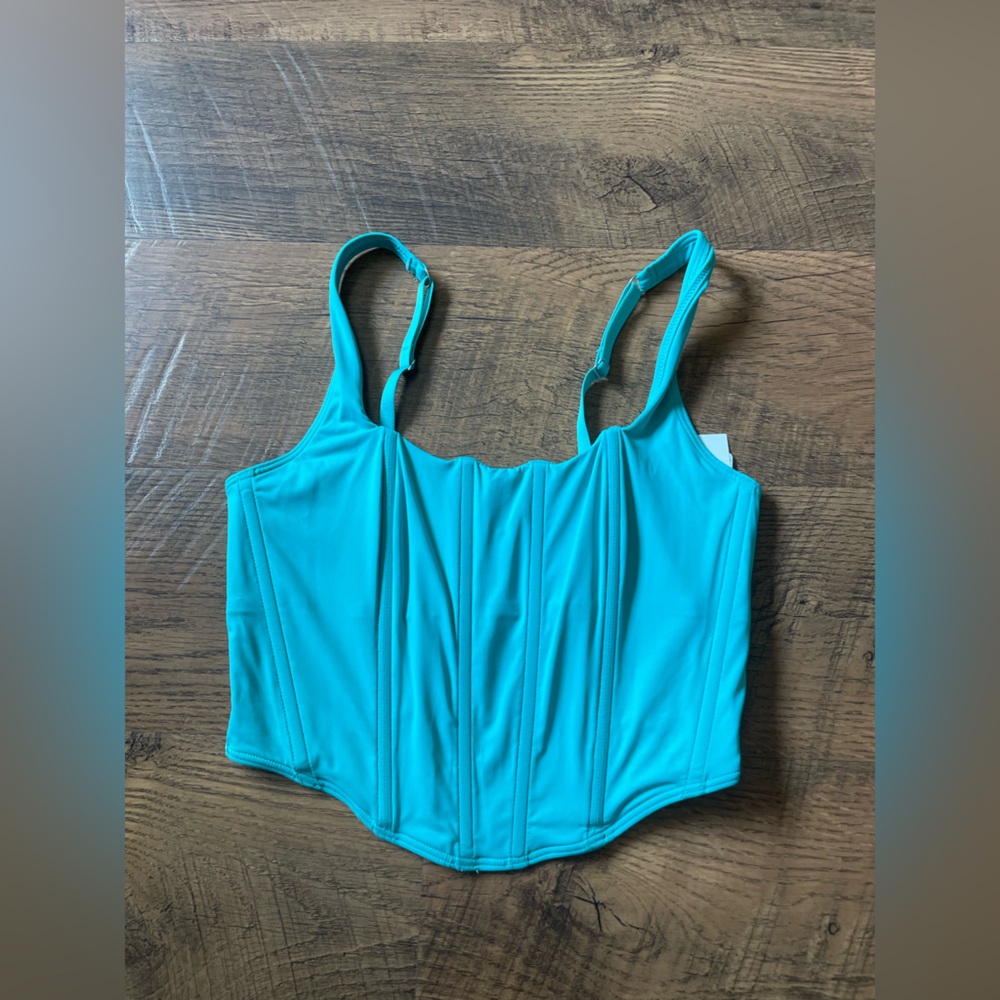 Size S teal corset style top